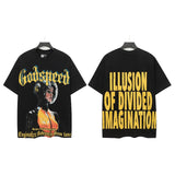 Godspeed men's short-sleeve t-shirt - washed print, hotfix rhinestone detail, streetwear style