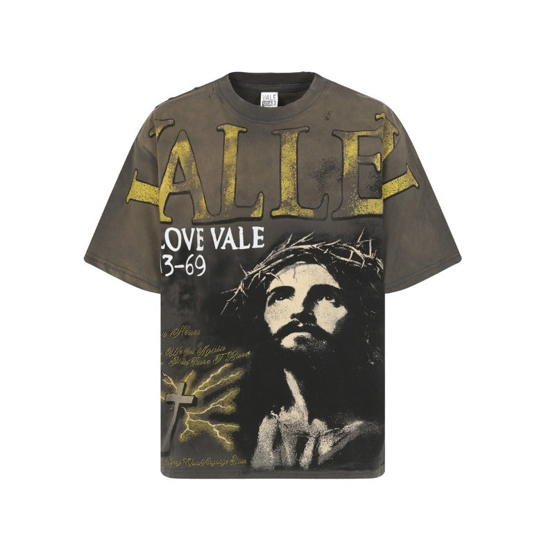Men's t-shirt with rhinestone print, 100% cotton print