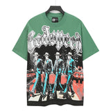 Men's youth t-shirt with rhinestone print, 100% cotton, american retro style