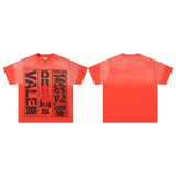 Valley t-shirt men's short-sleeved street printing hot diamond washed cotton