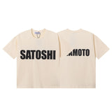 American satoshi retro print 100% cotton t-shirt