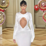 Homecoming Dresses Tight Fashion Hollow Slim Fit Solid Color Dress