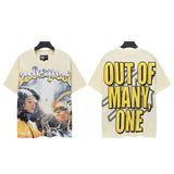 Men's youth t-shirt with rhinestone print, 100% cotton, american retro style