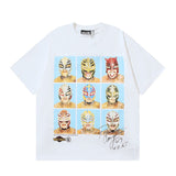 Men's short-sleeve t-shirt - washed print with hotfix rhinestones - 100% cotton - premium quality