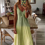 Jungle Print Maxi Dress V-neck Sexy Long Dress Loose plus Size