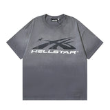 Men's short-sleeve t-shirt - washed print with hotfix rhinestones - 100% cotton - premium quality