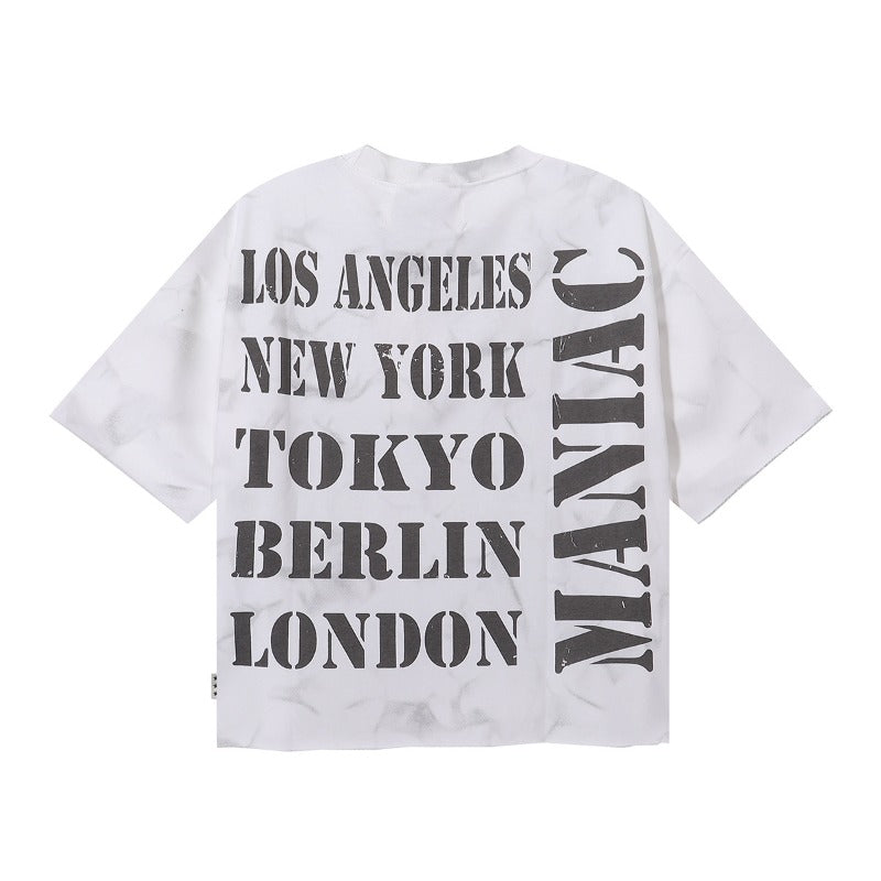 Bkys hotfix rhinestone streetwear hip-hop print 100% cotton t-shirt