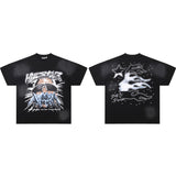 Hip-hop streetwear short sleeve tee - 100% cotton street print