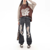 Unisex Pants Autumn Workwear Straight Jeans