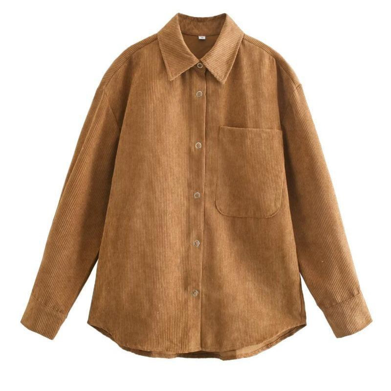 Women T-Shirt Shirt Lapel Casual Cardigan Loose Top