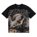 Life hustlers hot diamond washed printingpure cotton t-shirt