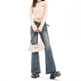 Unisex Pants Autumn Workwear Letter Jeans