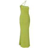 Homecoming Dresses Tight Fashion Halter Slim Fit Solid Color Neck Dress