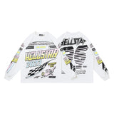 Men's long-sleeve t-shirt - washed cotton print - streetwear