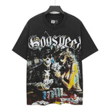 Godspeed men's short-sleeve t-shirt - washed print, hotfix rhinestone detail, streetwear style