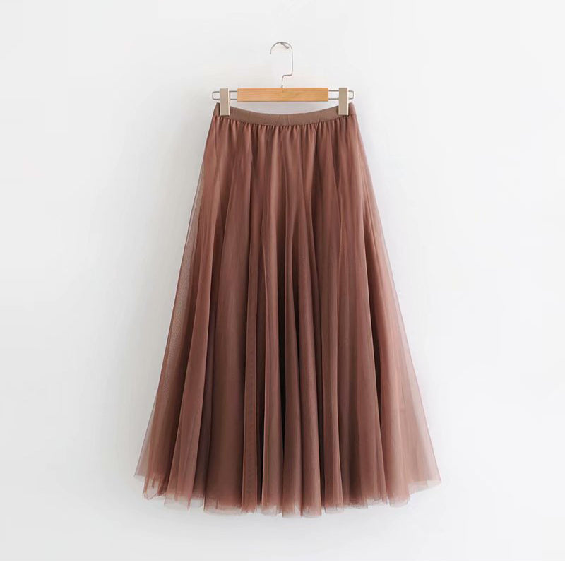 Women Skirt Mesh Skirt Women's Slimming Gauze Skirt