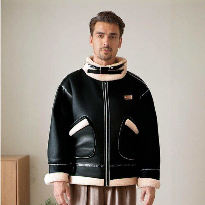 Men Jacket Retro Simple Baggy Coat