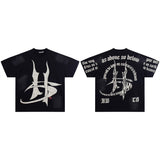 Hip-hop streetwear short sleeve tee - 100% cotton street print