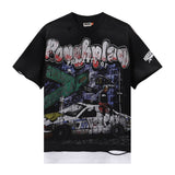 Rough play direct injection printing hot diamond pure cotton t-shirt