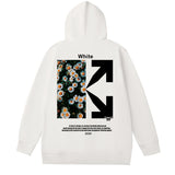 Off OW White Hoodie Red oil painting