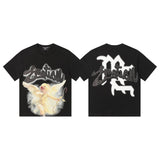 Men's t-shirt with rhinestone print, 100% cotton, american vintage style