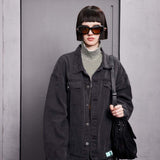Unisex Jacket Autumn Washed Dyed Denim Coat