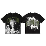 Men's t-shirt with rhinestone print, 100% cotton, american vintage style
