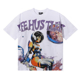 Life hustlers american hot diamond direct injection printing pure cotton t-shirt g