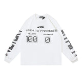 Men's long-sleeve t-shirt - washed cotton print - streetwear