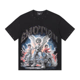 Men's t-shirt with rhinestone print, 100% cotton, american vintage style