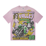Vally men's short-sleeve t-shirt - washed, streetwear print, european & american style