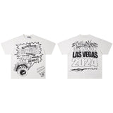 Hip-hop streetwear short sleeve tee - 100% cotton street print