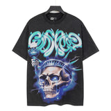 Godspeed men's short-sleeve t-shirt - washed print, hotfix rhinestone detail, streetwear style