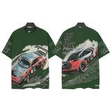Godspeed t-shirt short-sleeved men's washed cotton printing hot diamond holes street clothing