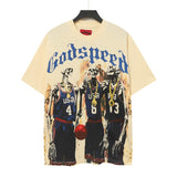Men's youth t-shirt with rhinestone print, 100% cotton, american retro style