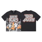 Mixed emotion men's t-shirt - short sleeve, hotfix rhinestone print, 100% cotton