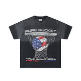 Valley men's t-shirt - short sleeve, washed print, 100% cotton streetwear