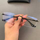CHH Chrome Hearts Glasses Pure Titanium Frameless Business Square Retro Myopia Glasses Frame
