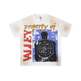 Valley t-shirt men's short-sleeved street printing hot diamond washed cotton