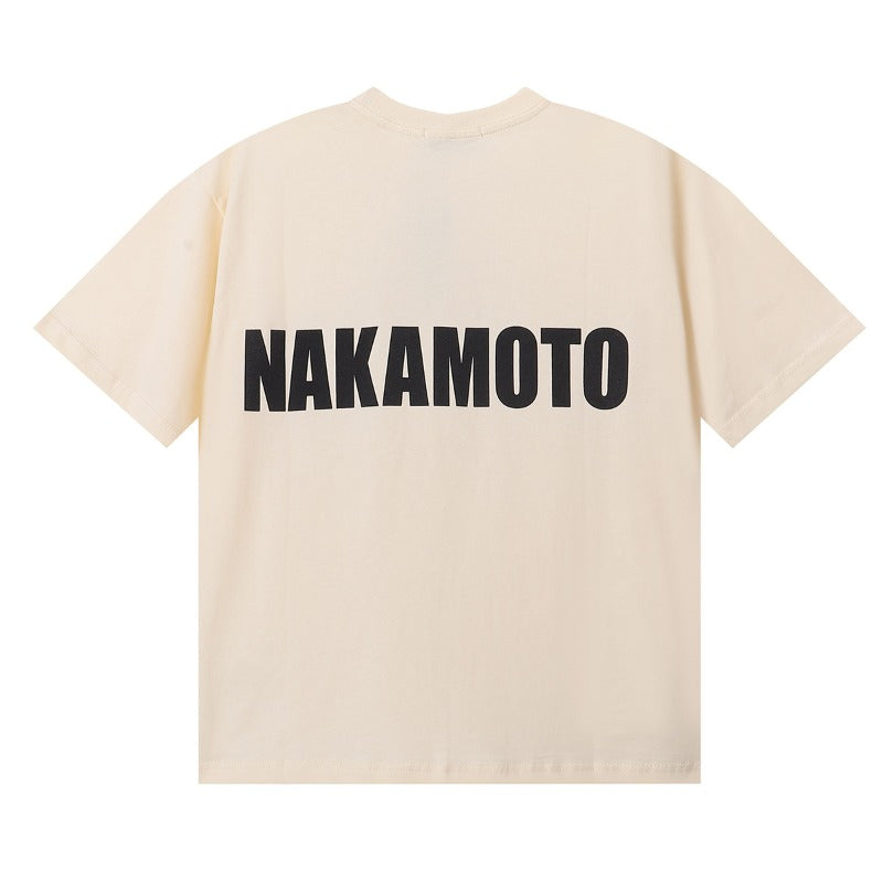 American satoshi retro print 100% cotton t-shirt