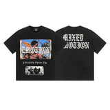 Mixed emotion men's t-shirt - short sleeve, hotfix rhinestone print, 100% cotton