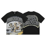 Mixed emotion men's t-shirt - short sleeve, hotfix rhinestone print, 100% cotton