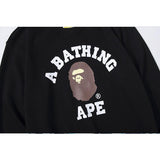 Bathing Ape Sweatshirts Autumn and Winter Men's Printed Cotton Terry round Neck Sweater T-shirt