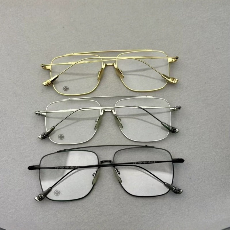 CHH Chrome Hearts Glasses Ultra Light Double Beam Pure Titanium Glasses Frame Myopia Frame
