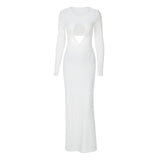 Homecoming Dresses Tight Fashion Hollow Slim Fit Solid Color Dress