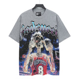 Men's youth t-shirt with rhinestone print, 100% cotton, american retro style