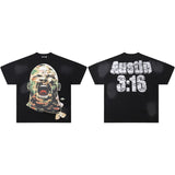 Hip-hop streetwear short sleeve tee - 100% cotton street print