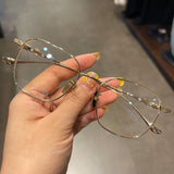 CHH Chrome Hearts Glasses Pure Titanium Ultra-light Square Gold Silk Edge Big Face Myopia Glasses Frame