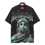 Godspeed men's short-sleeve t-shirt - washed print, hotfix rhinestone detail, streetwear style