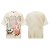 Valleyt-shirt men's washed g pure cotton direct injection printing